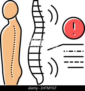 spondylarthropathies problèmes de santé couleur icône illustration vectorielle Illustration de Vecteur
