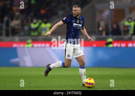 Milan, Italie, 1st mars 2022. Milan Skriniar du FC Internazionale pendant le match de Coppa Italia à Giuseppe Meazza, Milan. Crédit photo à lire: Jonathan Moscrop / Sportimage crédit: Sportimage / Alay Live News Banque D'Images