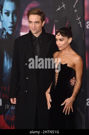 New York, NY, États-Unis. 01st mars 2022. Robert Pattinson et Zoe Kravitz à la première mondiale de Batman le 01 mars 2022 à New York. Crédit : John Palmer/Media Punch/Alamy Live News Banque D'Images