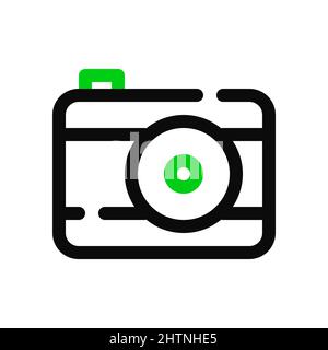 Icône appareil photo art simple. Pixel parfait, contour modifiable Illustration de Vecteur