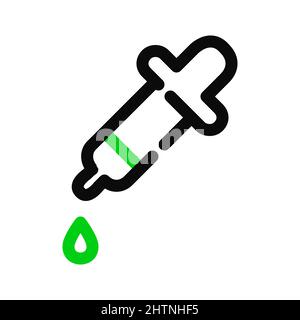 Pipette pour prélever des échantillons ou prélever des couleurs. Pixel Perfect, icône de contour modifiable Illustration de Vecteur