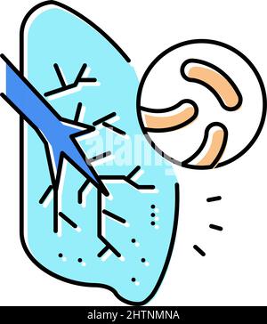 illustration du vecteur de couleur de l'icône de la maladie respiratoire de la tuberculose Illustration de Vecteur