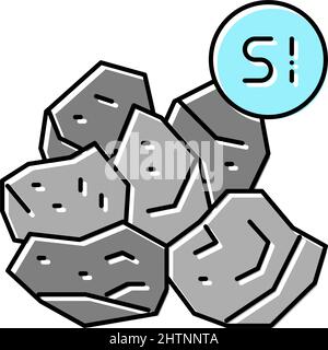 illustration vectorielle d'icône de couleur de fabrication de semi-conducteurs au silicium Illustration de Vecteur