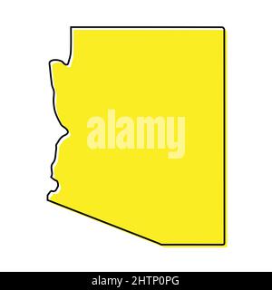 Carte simple de l'Arizona est un état des États-Unis. Lignes stylisées minimalistes Illustration de Vecteur