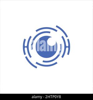 Technologie Human Eye Creative logo signe. Symbole de technologie de sécurité et de surveillance. Illustration vectorielle EPS.8 EPS.10 Illustration de Vecteur