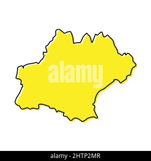 Carte simple de l'Occitanie est une région de France. Lignes stylisées minimalistes Illustration de Vecteur