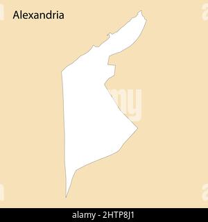 Carte de haute qualité d'Alexandrie est une région de l'Egypte, avec des frontières des districts Illustration de Vecteur