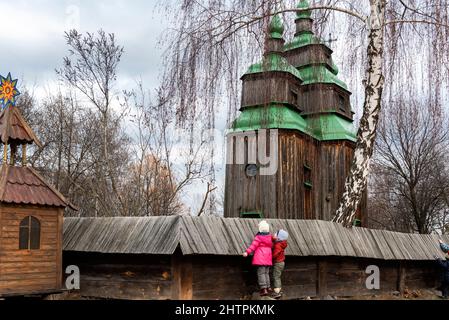 Pyrohovo (Pyrohiv) Musée national de l'architecture populaire et de la vie de l'Ukraine. Musée en plein air. Banque D'Images