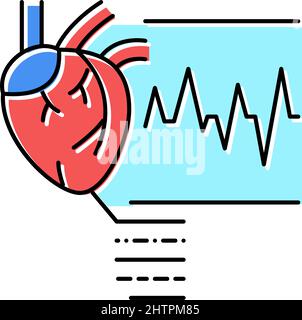 illustration vectorielle de l'icône de couleur des battements cardiaques irréguliers Illustration de Vecteur