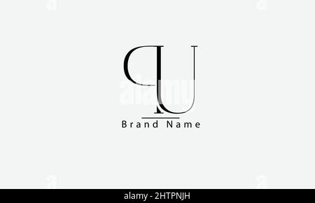 Modèle de monogramme de logo vectoriel abstrait pu UP P U Illustration de Vecteur