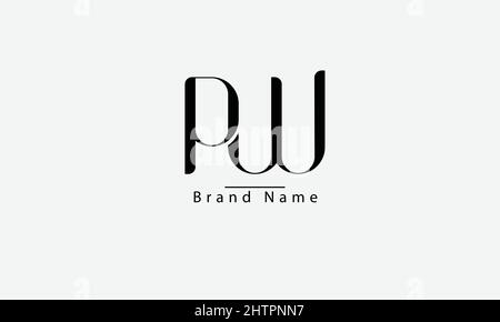 Modèle de monogramme de logo vectoriel abstrait PW WP Illustration de Vecteur