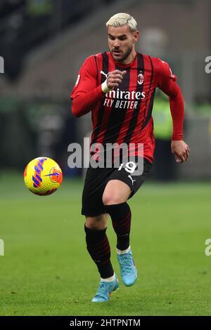 Milan, Italie, 1st mars 2022. Theo Hernandez de l'AC Milan pendant le match de Coppa Italia à Giuseppe Meazza, Milan. Crédit photo à lire: Jonathan Moscrop / Sportimage crédit: Sportimage / Alay Live News Banque D'Images