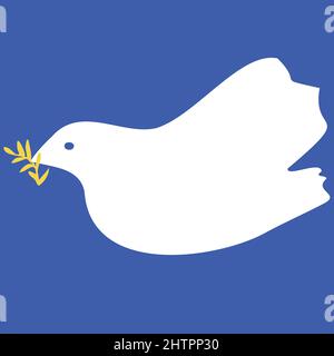 illustration vectorielle simple du symbole de paix colombe blanc Illustration de Vecteur