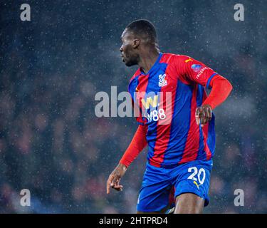 LONDRES, ANGLETERRE - MARS 01: Christian Benteke de Crystal Palace lors de la coupe Emirates FA cinquième tour de match entre Crystal Palace et Stoke City à Banque D'Images