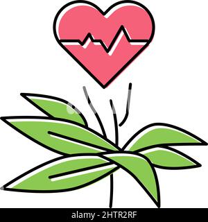 plante naturelle pour heartbeat phytothérapie couleur icône vecteur illustration Illustration de Vecteur