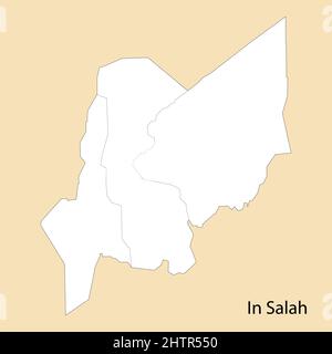 Carte de haute qualité de à Salah est une province d'Algérie, avec des frontières des districts Illustration de Vecteur