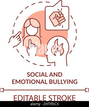 Icône de concept terre cuite d'intimidation sociale et émotionnelle Illustration de Vecteur