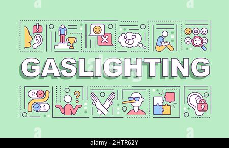 Gaslighting mot concepts bannière verte Illustration de Vecteur