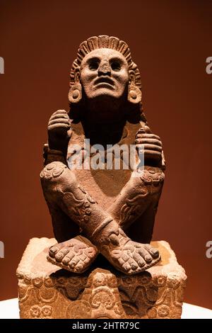 Xochipilli, Dieu pré-colombien, pièce de musée, Museo Nacional de Antropología, Musée national d'anthropologie, Mexico, Banque D'Images