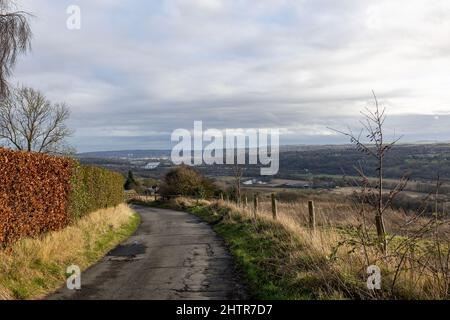 Heddon on the Wall, Northumberland, Angleterre: 8th févr. 2022: Une belle vue sur la vallée de Tyne par une belle journée d'hiver Banque D'Images