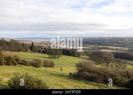 Heddon on the Wall, Northumberland, Angleterre: 8th févr. 2022: Une belle vue sur la vallée de Tyne par une belle journée d'hiver Banque D'Images