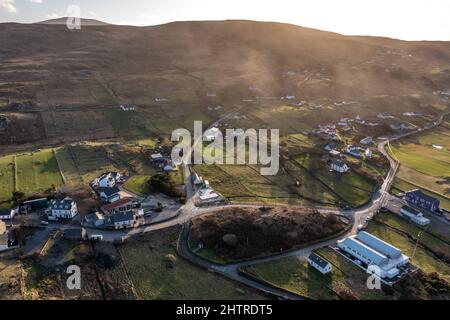 Vue aérienne de Glencolummkille dans le comté de Donegal, République d'Irleand. Banque D'Images