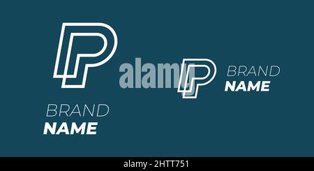 Premières lettres PP ensemble pour le concept de logotype d'identité d'entreprise. Deux logos dynamiques linéaires P combinés pour le design de l'entreprise. Modèle de signes du monogramme eps isolé par vecteur Illustration de Vecteur