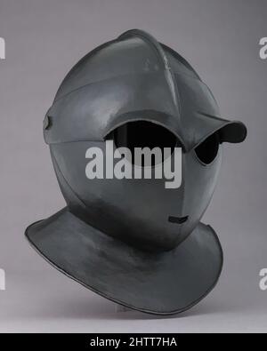 Art inspiré par Siege Helmet, 17th Century, italien, acier, H. 12 1/2 po. (31,8 cm) ; avec 10 1/4 po (26 cm) ; D. 11 po (27,9 cm) ; poids 9 lb 6 oz (4252 g), casques, oeuvres classiques modernisées par Artotop avec une touche de modernité. Formes, couleur et valeur, impact visuel accrocheur sur l'art émotions par la liberté d'œuvres d'art d'une manière contemporaine. Un message intemporel qui cherche une nouvelle direction créative. Artistes qui se tournent vers le support numérique et créent le NFT Artotop Banque D'Images