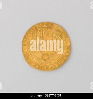 Art inspiré par coin (Noble, Rose) montrant Edward IV, 1461–83, British, Gold, Diam. 1 1/2 po (3,8 cm) ; épaisseur 1/16 po. (0,2 cm) ; poids 0,3 oz (8,5 g), Miscellaneous-coins and Medals, œuvres classiques modernisées par Artotop avec une touche de modernité. Formes, couleur et valeur, impact visuel accrocheur sur l'art émotions par la liberté d'œuvres d'art d'une manière contemporaine. Un message intemporel qui cherche une nouvelle direction créative. Artistes qui se tournent vers le support numérique et créent le NFT Artotop Banque D'Images