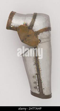 Art inspiré par la défense du bras gauche (Vambrace), env. 1380–1400, italien, acier, alliage de cuivre, H. 12 1/4 po. (31,1 cm) ; avec 4 3/4 po (12,1 cm) ; D. 4 1/4 po (10,8 cm) ; poids 1 lb 9,5 oz (722,9 g), Armour Parts-Arms & Shoulds, les armures fines de cette époque étaient souvent équipées de finitions décoratives, les œuvres classiques modernisées par Artotop avec une touche de modernité. Formes, couleur et valeur, impact visuel accrocheur sur l'art émotions par la liberté d'œuvres d'art d'une manière contemporaine. Un message intemporel qui cherche une nouvelle direction créative. Artistes qui se tournent vers le support numérique et créent le NFT Artotop Banque D'Images