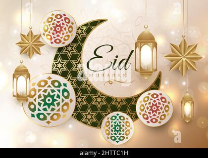 EID mubarak, Eid al adha, Eid al fitr, salutations, célébration, carte de calligraphie poster vecteur papier peint conception Illustration de Vecteur