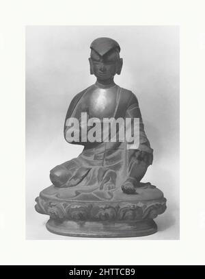 Art inspiré par la figure assise, 17th–18th siècle, Tibet, bronze doré, H. 6 1/2 po. (16,5 cm), Sculpture, oeuvres classiques modernisées par Artotop avec une touche de modernité. Formes, couleur et valeur, impact visuel accrocheur sur l'art émotions par la liberté d'œuvres d'art d'une manière contemporaine. Un message intemporel qui cherche une nouvelle direction créative. Artistes qui se tournent vers le support numérique et créent le NFT Artotop Banque D'Images