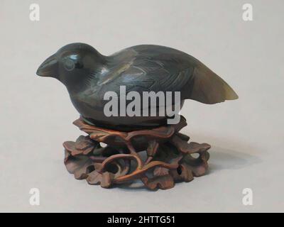 Art inspiré par Box et Cover in Form of a Bird, 18th Century, China, cristal de roche « Moky », L. 3 7/8 po. (9,8 cm), Hardstone, oeuvres classiques modernisées par Artotop avec une touche de modernité. Formes, couleur et valeur, impact visuel accrocheur sur l'art émotions par la liberté d'œuvres d'art d'une manière contemporaine. Un message intemporel qui cherche une nouvelle direction créative. Artistes qui se tournent vers le support numérique et créent le NFT Artotop Banque D'Images