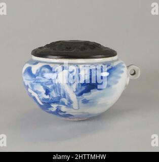 Art inspiré par Bird Cup, Qing Dynasty (1644–1911), Qianlong Period (1736–95), Chine, porcelaine décorée en bleu sous-glaçure, (H. avec couvercle : 2 1/4 po. (5,7 cm) ; « diam. 3 1/4 po (8,3 cm), céramique, oeuvres classiques modernisées par Artotop avec une touche de modernité. Formes, couleur et valeur, impact visuel accrocheur sur l'art émotions par la liberté d'œuvres d'art d'une manière contemporaine. Un message intemporel qui cherche une nouvelle direction créative. Artistes qui se tournent vers le support numérique et créent le NFT Artotop Banque D'Images