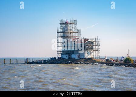 Entretien du phare de la péninsule de Marken, pays-Bas Banque D'Images