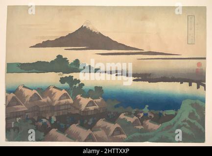 Art inspiré par Dawn à Isawa dans la province de Kai (Kōshū Isawa no akatsuki), de la série trente-six vues du Mont Fuji (Fugaku sanjūrokkei), 冨嶽三十六景 甲州伊沢暁, période Edo (1615–1868), ca. 1830–32, Japon, imprimé polychrome sur bois ; encre et couleur sur papier, H. 10 5/16 po. (26,2 cm); W. 15 po, œuvres classiques modernisées par Artotop avec une touche de modernité. Formes, couleur et valeur, impact visuel accrocheur sur l'art émotions par la liberté d'œuvres d'art d'une manière contemporaine. Un message intemporel qui cherche une nouvelle direction créative. Artistes qui se tournent vers le support numérique et créent le NFT Artotop Banque D'Images