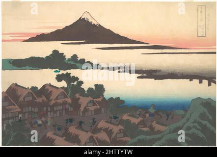 Art inspiré par Dawn à Isawa dans la province de Kai (Kōshū Isawa no akatsuki), de la série trente-six vues du Mont Fuji (Fugaku sanjūrokkei), 冨嶽三十六景 甲州伊沢暁, période Edo (1615–1868), ca. 1830–32, Japon, impression polychrome sur bois ; encre et couleur sur papier, 9 7/8 x 14 5/8 po. (25,1 x 37,1 cm, œuvres classiques modernisées par Artotop avec une touche de modernité. Formes, couleur et valeur, impact visuel accrocheur sur l'art émotions par la liberté d'œuvres d'art d'une manière contemporaine. Un message intemporel qui cherche une nouvelle direction créative. Artistes qui se tournent vers le support numérique et créent le NFT Artotop Banque D'Images