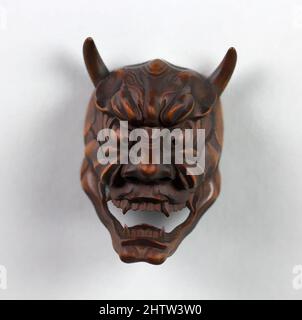 Art inspiré par Netsuke de masque de Noh; Hannya, 19th siècle, Japon, Bois, H. 1 1/4 po (3,2 cm) ; avec 1 5/8 po (4,1 CM0 ; D. 1 1/4 po. (3,2 cm), Netsuke, oeuvres classiques modernisées par Artotop avec une touche de modernité. Formes, couleur et valeur, impact visuel accrocheur sur l'art émotions par la liberté d'œuvres d'art d'une manière contemporaine. Un message intemporel qui cherche une nouvelle direction créative. Artistes qui se tournent vers le support numérique et créent le NFT Artotop Banque D'Images
