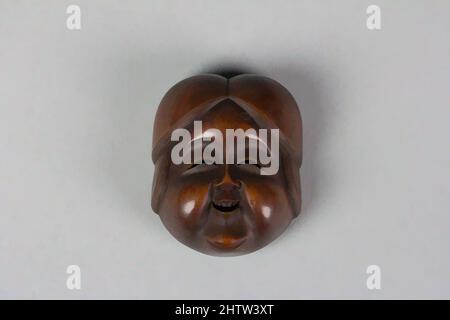 Art inspiré par Netsuke de masque de Noh; visage d'Usume, 19th siècle, Japon, Bois, H. 2 3/8 po (6 cm) ; avec 1 3/4 po (4,4 cm) ; D. 1 po (2,5 cm), Netsuke, oeuvres classiques modernisées par Artotop avec une touche de modernité. Formes, couleur et valeur, impact visuel accrocheur sur l'art émotions par la liberté d'œuvres d'art d'une manière contemporaine. Un message intemporel qui cherche une nouvelle direction créative. Artistes qui se tournent vers le support numérique et créent le NFT Artotop Banque D'Images