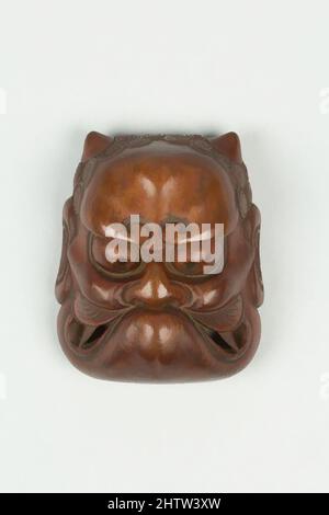 Art inspiré par Netsuke de Noh Mask: Ōni, Edo (1615–1868) ou période Meiji (1868–1912), 19th siècle, Japon, Bois, H. 1 7/8 in. (4,8 cm) ; avec 1 5/8 po (4,1 CM0 ; D. 3/4 po. (1,9 cm), Netsuke, oeuvres classiques modernisées par Artotop avec une touche de modernité. Formes, couleur et valeur, impact visuel accrocheur sur l'art émotions par la liberté d'œuvres d'art d'une manière contemporaine. Un message intemporel qui cherche une nouvelle direction créative. Artistes qui se tournent vers le support numérique et créent le NFT Artotop Banque D'Images