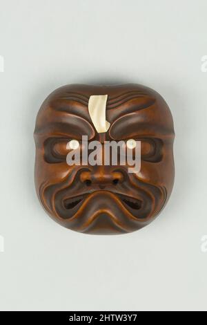 Art inspiré par Netsuke de Noh Mask, Edo (1615–1868) ou période Meiji (1868–1912), 19th siècle, Japon, Bois, H. 1 7/8 po. (4,8 cm) ; avec 1 3/4 po (4,4 cm) ; D. 1 po (2,5 cm), Netsuke, oeuvres classiques modernisées par Artotop avec une touche de modernité. Formes, couleur et valeur, impact visuel accrocheur sur l'art émotions par la liberté d'œuvres d'art d'une manière contemporaine. Un message intemporel qui cherche une nouvelle direction créative. Artistes qui se tournent vers le support numérique et créent le NFT Artotop Banque D'Images