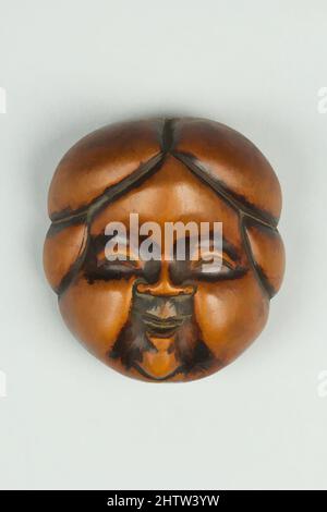 Art inspiré par Netsuke de Noh Mask; visage d'Usume, 18th siècle, Japon, Bois, H. 2 1/2 po (6,4 cm) ; avec 2 po (5,1 cm) ; D. 1 po (2,5 cm), Netsuke, oeuvres classiques modernisées par Artotop avec une touche de modernité. Formes, couleur et valeur, impact visuel accrocheur sur l'art émotions par la liberté d'œuvres d'art d'une manière contemporaine. Un message intemporel qui cherche une nouvelle direction créative. Artistes qui se tournent vers le support numérique et créent le NFT Artotop Banque D'Images