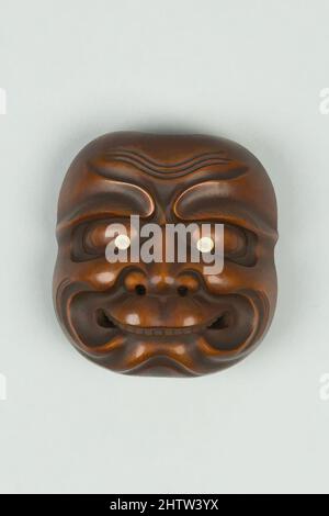 Art inspiré par Netsuke de Noh Mask, Edo (1615–1868) ou période Meiji (1868–1912), 19th siècle, Japon, Bois, H. 1 3/4 po. (4,4 cm) ; avec 1 3/4 po (4,4 cm) ; D. 5/8 po (1,6 cm), Netsuke, oeuvres classiques modernisées par Artotop avec une touche de modernité. Formes, couleur et valeur, impact visuel accrocheur sur l'art émotions par la liberté d'œuvres d'art d'une manière contemporaine. Un message intemporel qui cherche une nouvelle direction créative. Artistes qui se tournent vers le support numérique et créent le NFT Artotop Banque D'Images