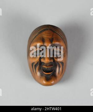 Art inspiré par Netsuke de Noh Mask; Uba, 18th siècle, Japon, Bois, H. 1 5/8 po (4,1 cm) ; avec 1 1/8 po (2,9 cm) ; D. 1 po (2,5 cm), Netsuke, oeuvres classiques modernisées par Artotop avec une touche de modernité. Formes, couleur et valeur, impact visuel accrocheur sur l'art émotions par la liberté d'œuvres d'art d'une manière contemporaine. Un message intemporel qui cherche une nouvelle direction créative. Artistes qui se tournent vers le support numérique et créent le NFT Artotop Banque D'Images