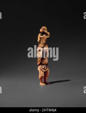 Art inspiré par Netsuke d'Omori Hikoshichi, 18th siècle, Japon, Ivoire, H. 6 in. (15,2 cm), Netsuke, oeuvres classiques modernisées par Artotop avec une touche de modernité. Formes, couleur et valeur, impact visuel accrocheur sur l'art émotions par la liberté d'œuvres d'art d'une manière contemporaine. Un message intemporel qui cherche une nouvelle direction créative. Artistes qui se tournent vers le support numérique et créent le NFT Artotop Banque D'Images