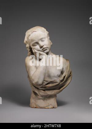 Art inspiré par Sleeping Boy, ca. 1774, italien, Rome, terre cuite, peint en blanc, Total (confirmé) : 22 9/16 × 14 × 10 1/8 po, 53,9 lb. (57,3 × 35,6 × 25,7 cm, 24,4 kg), Sculpture, Philippe Laurent Roland (français, Pont-à-Marc 1746–1816 Paris), avec le sculpteur Philippe-Laurent, oeuvres classiques modernisées par Artotop avec une touche de modernité. Formes, couleur et valeur, impact visuel accrocheur sur l'art émotions par la liberté d'œuvres d'art d'une manière contemporaine. Un message intemporel qui cherche une nouvelle direction créative. Artistes qui se tournent vers le support numérique et créent le NFT Artotop Banque D'Images