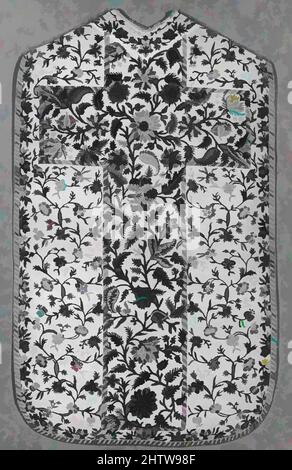 Art inspiré par le chasuble, 18th siècle, français, toile, lin et soie, L. 49 x W. 29 1/2 pouces (124,5 x 74,9 cm), textiles brodés, œuvres classiques modernisées par Artotop avec une touche de modernité. Formes, couleur et valeur, impact visuel accrocheur sur l'art émotions par la liberté d'œuvres d'art d'une manière contemporaine. Un message intemporel qui cherche une nouvelle direction créative. Artistes qui se tournent vers le support numérique et créent le NFT Artotop Banque D'Images