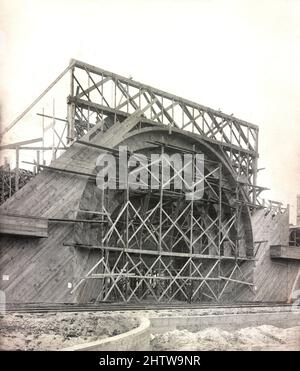 Construction du bâtiment de transport, exposition de la Colombie du monde, Chicago, Illinois, États-Unis, Frances Benjamin Johnston, 1892 Banque D'Images