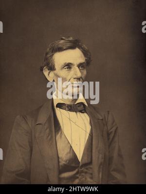 Abraham Lincoln (1809-1865), 16th Président des États-Unis, demi-portrait en tant que candidat républicain à la présidence des États-Unis, Springfield, Illinois, États-Unis, Alexander Hesler, George B. Ayres, 3 juin 1860 Banque D'Images