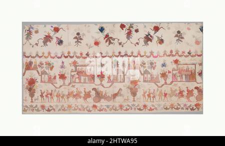 Art inspiré par le panneau de Petticoat, troisième quart de 18th siècle, Indien, Coromandel Coast, pour le marché néerlandais, coton, peint résistant et mordant, teint, 33 5/8 x 67 1/2 po. (85,4 x 171,5 cm), textiles-peints et imprimés, le but principal de la hollandaise East India Trade Company et de ses, œuvres classiques modernisées par Artotop avec un peu de modernité. Formes, couleur et valeur, impact visuel accrocheur sur l'art émotions par la liberté d'œuvres d'art d'une manière contemporaine. Un message intemporel qui cherche une nouvelle direction créative. Artistes qui se tournent vers le support numérique et créent le NFT Artotop Banque D'Images